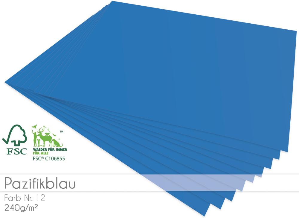 Cardstock "Premium" - Bastelpapier 240g/m² DIN A4 in pazifikblau