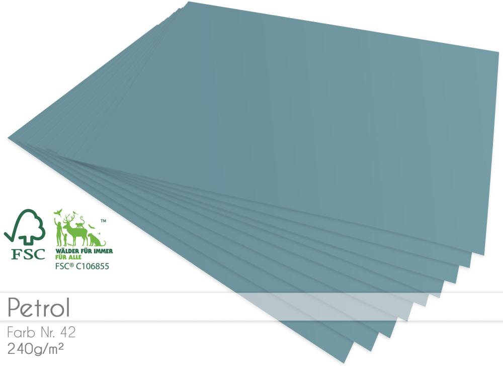 Cardstock "Premium" - Bastelpapier 240g/m² DIN A4 in petrol