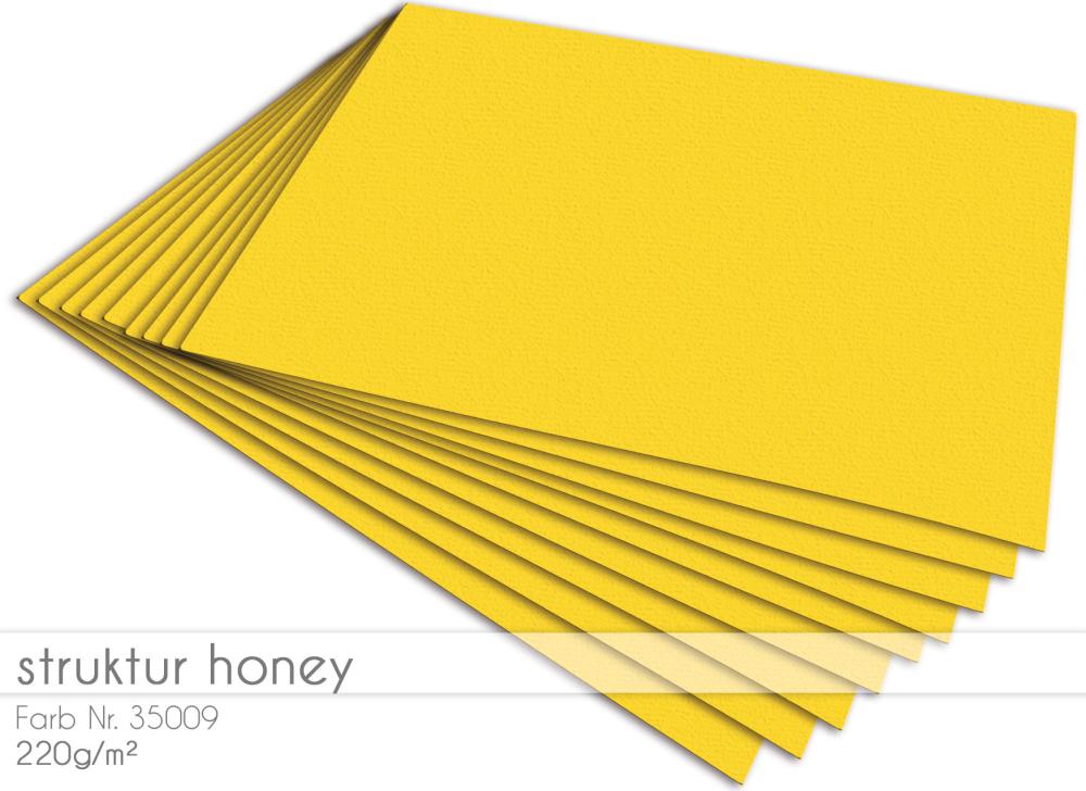 Cardstock - Bastelpapier 220g/m² DIN A4 in struktur honey