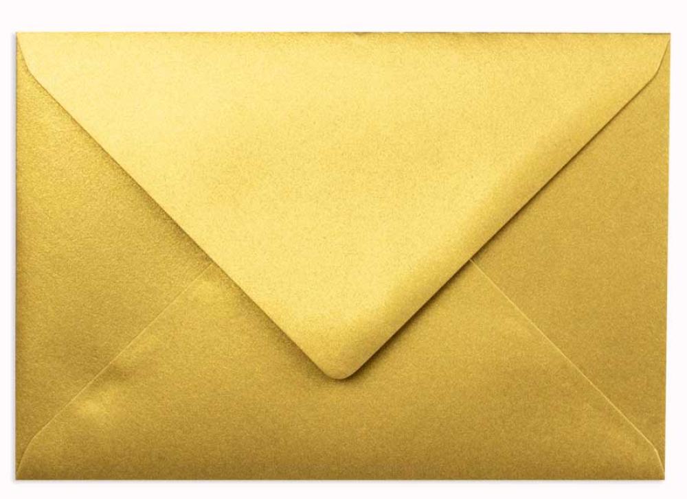 Briefumschläge - Briefhüllen in metallic-gold, DIN B6 120g/m² oF, Nassklebung