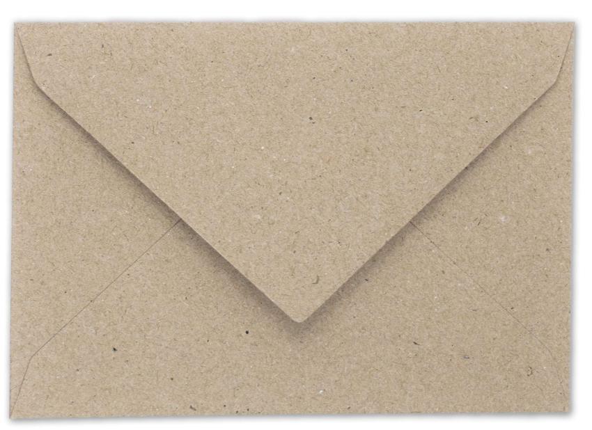 Briefumschläge - Briefhüllen in kraft grau, DIN B6 100g/m² oF, Nassklebung
