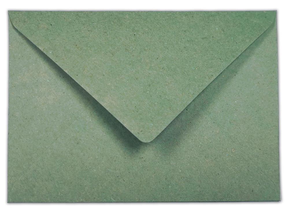 Briefumschläge - Briefhüllen in kraft salbei, DIN B6 100g/m² oF, Nassklebung