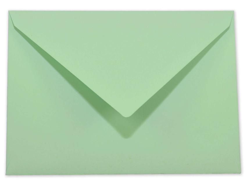 Briefumschläge - Briefhüllen in pastell grün, DIN B6 120g/m² oF, Nassklebung