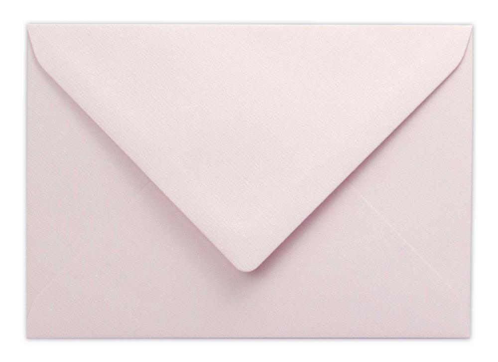 Briefumschläge - Briefhüllen in struktur zartrose, DIN B6 105g/m² oF, Nassklebung