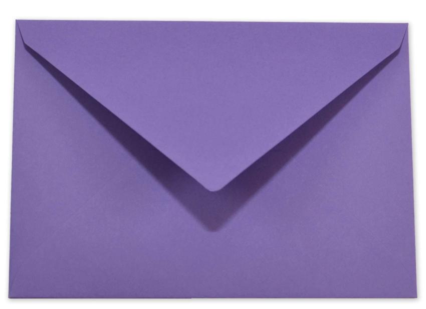 Briefumschläge - Briefhüllen in violett, DIN B6 120g/m² oF, Nassklebung