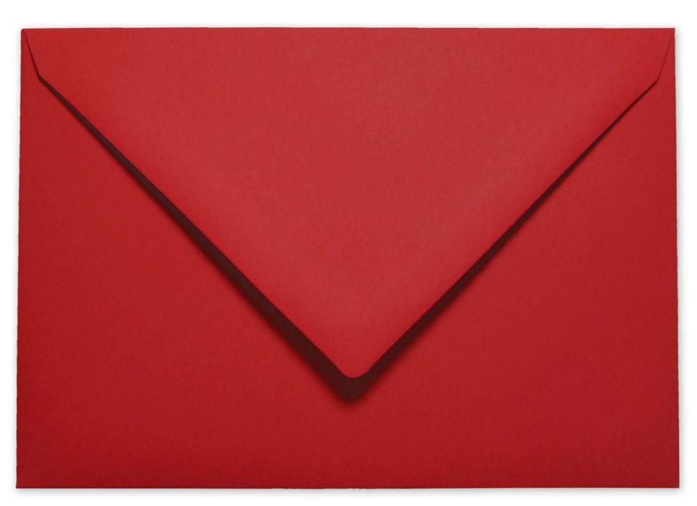 Briefumschläge - Briefhüllen in weihnachtsrot, DIN B6 120g/m² oF, Nassklebung