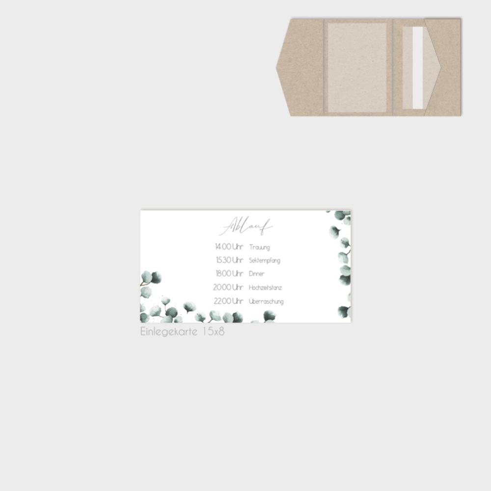 Einlegekarte "Geometric Eukalyptus" 15x8