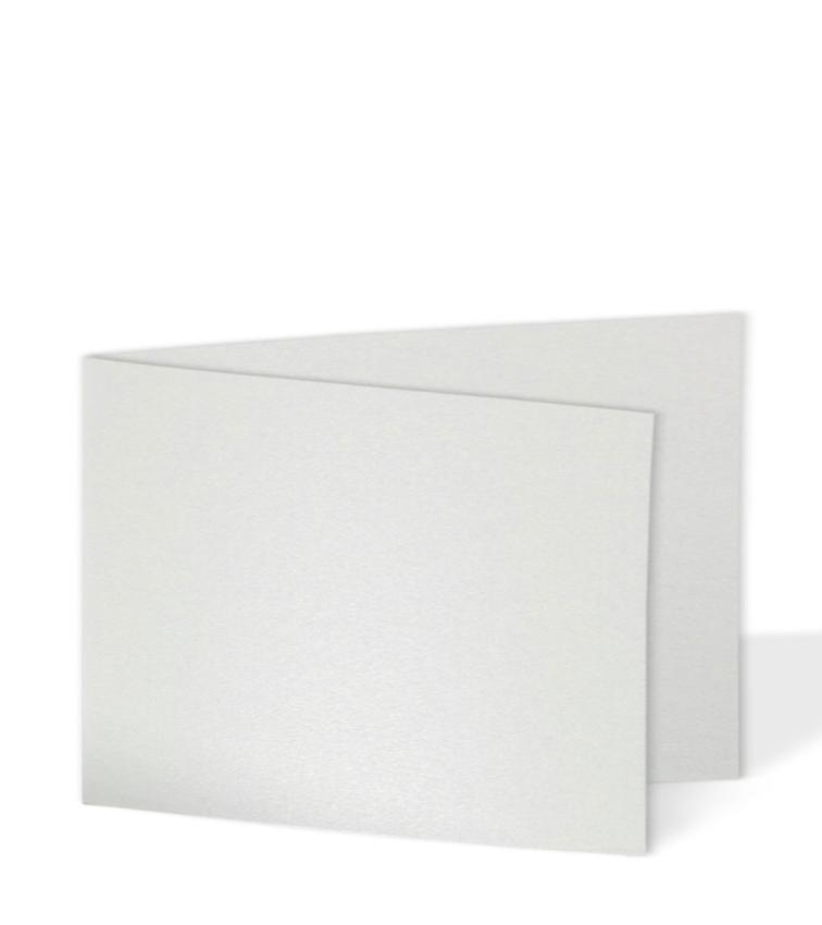 Doppelkarte - Faltkarte 300g/m² DIN B6 quer in metallic-polarweiss