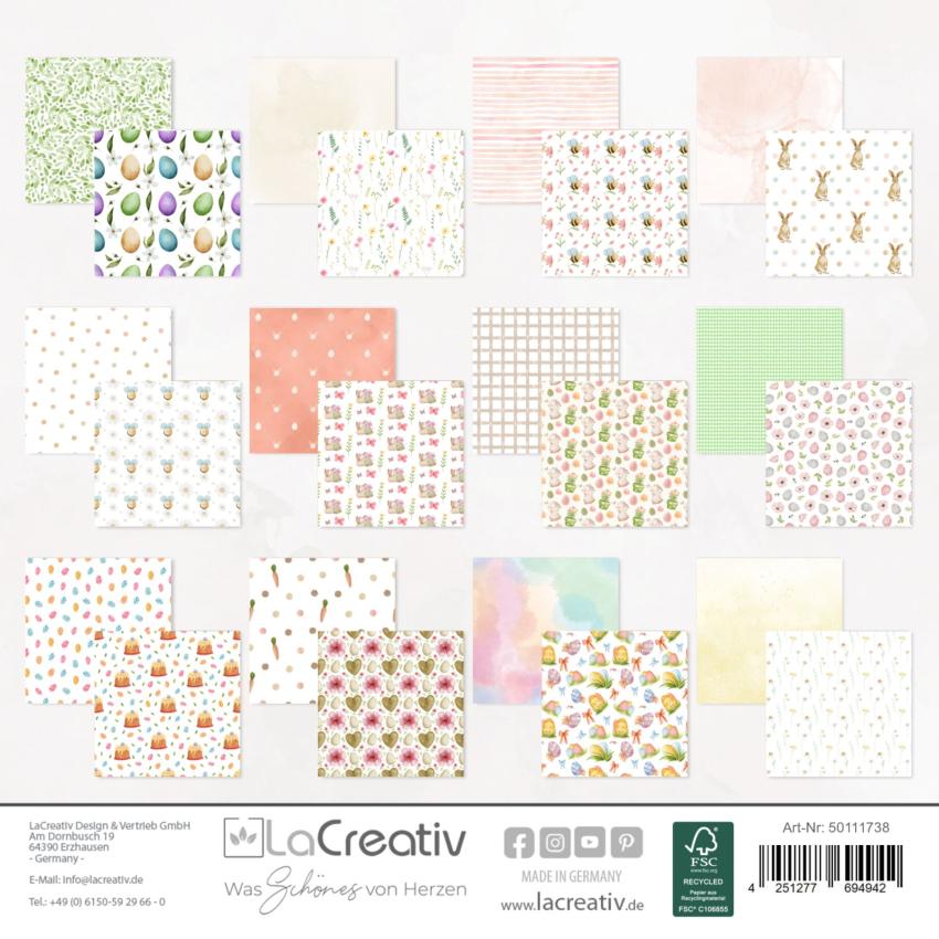 LaCreativ - Designpapier "Kleine Osterwelt" Paper Pack 6x6" - 24 Bogen