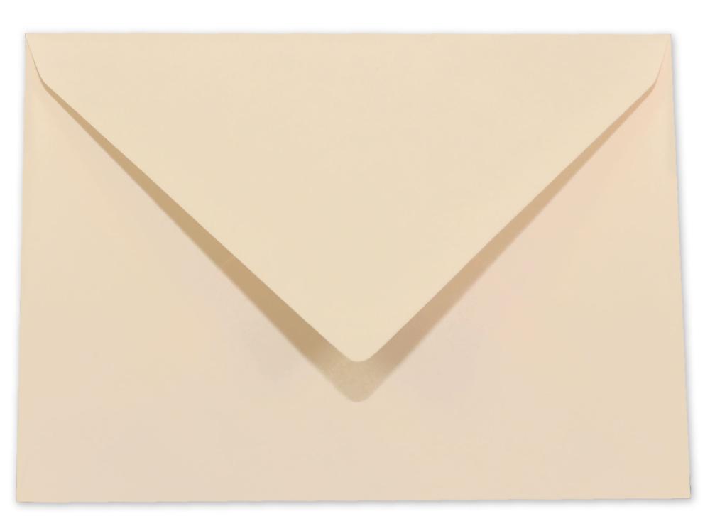 Briefumschläge - Briefhüllen in creme, DIN A5 120g/m² oF, Nassklebung