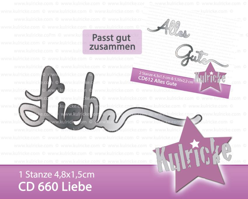 Kulricke Stanzschablone "Liebe" Craft Die | Wortstanze | Stanze