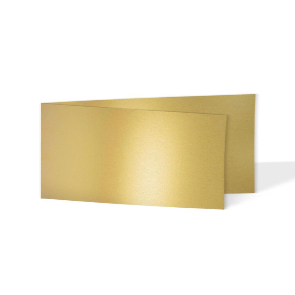 Faltkarte DIN Lang quer 250g/m² in metallic-gold