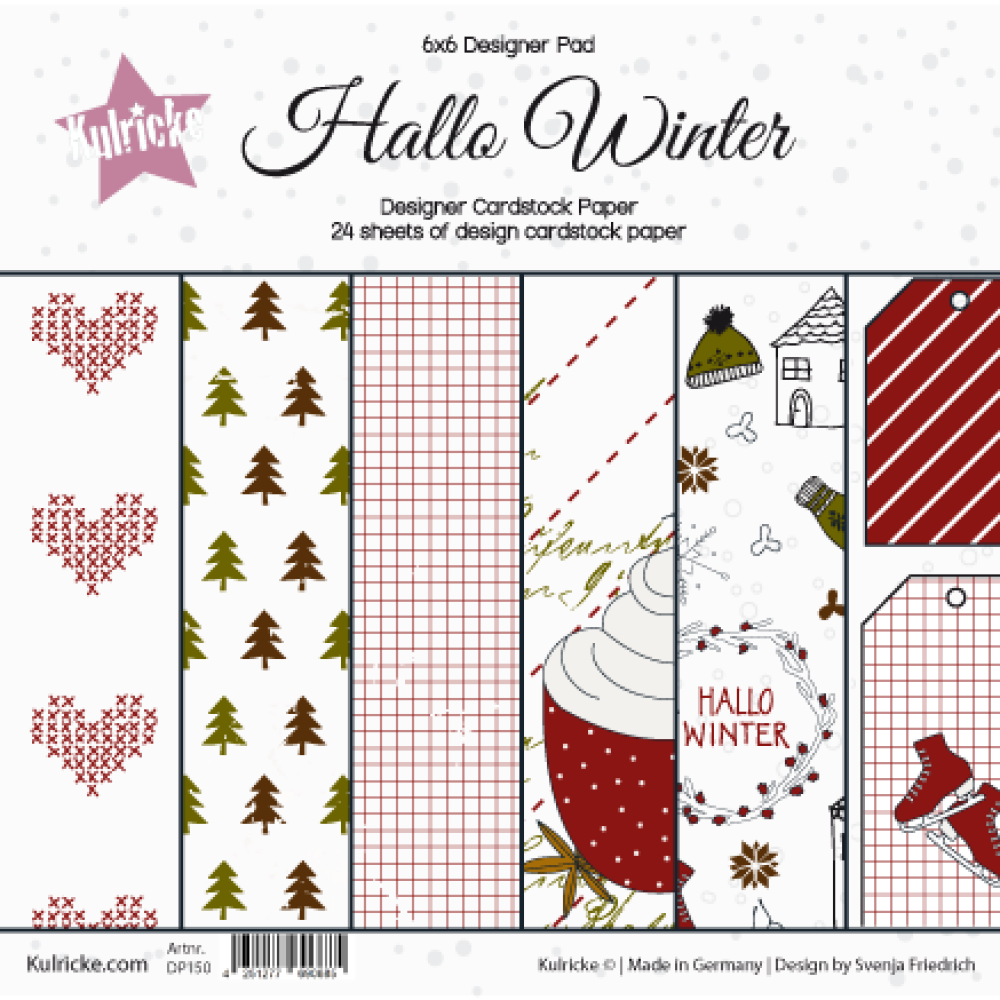 Designpapier "Hallo Winter" 6x6" 24 Bogen einseitig