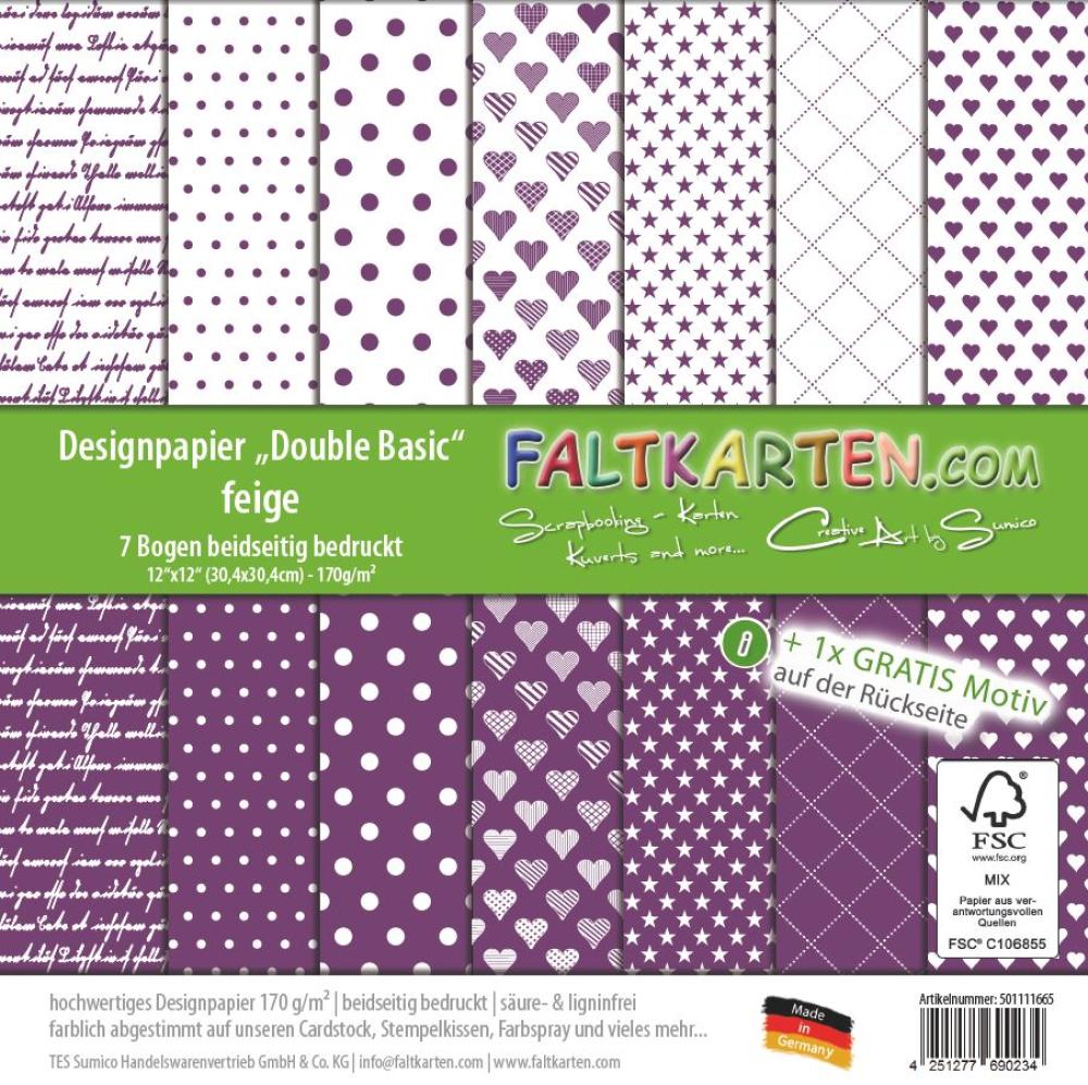 Designpapier 12"x12" beidseitig "Double Basic" in feige