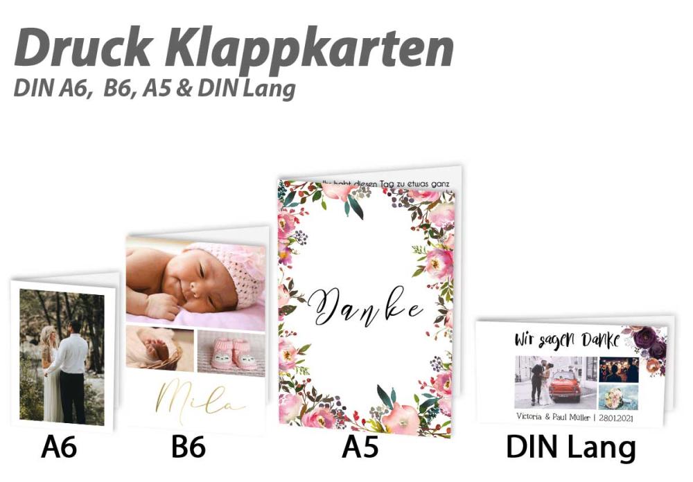 Druck Faltkarte DIN A6, DIN B6, DIN Lang, DIN A5