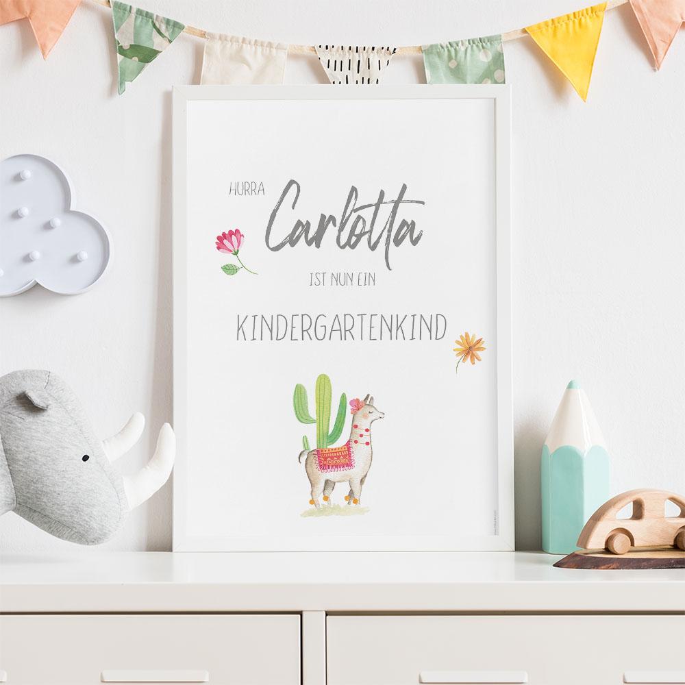 Kita-Kind-Poster "Lama" | Einschulung | Meilensteintafel | Geschenk 1. Geburtstag | Personalisiertes Geschenk