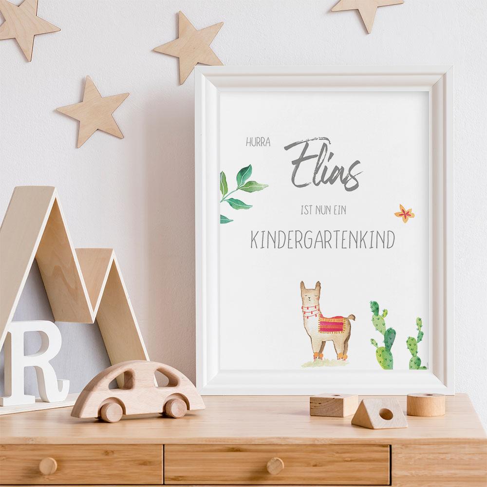 Kita-Kind-Poster "Lama" | Einschulung | Meilensteintafel | Geschenk 1. Geburtstag | Personalisiertes Geschenk