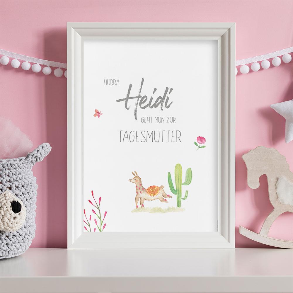 Tagesmutter-Kind "Lama" | Einschulung | Meilensteintafel | Geschenk 1. Geburtstag | Personalisiertes Geschenk