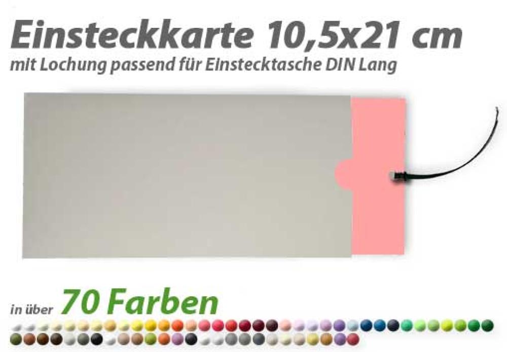 Einsteckkarte 10,5x21cm mit Lochung für Einstecktasche DIN Lang