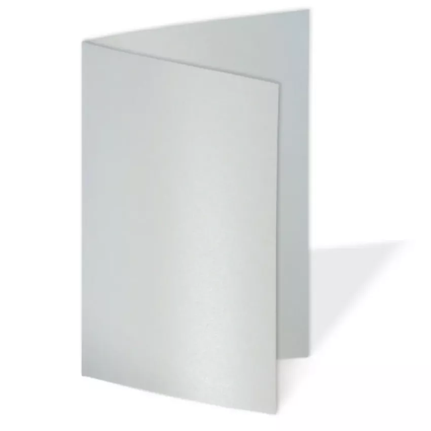 Doppelkarte - Faltkarte 300g/m² DIN A6 in metallic persilber