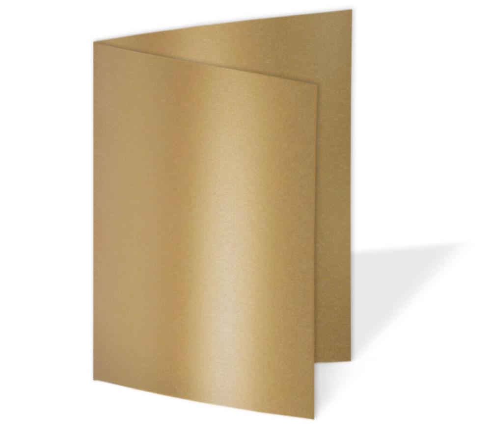 Doppelkarte - Faltkarte 300g/m² DIN B6 in metallic-coffee