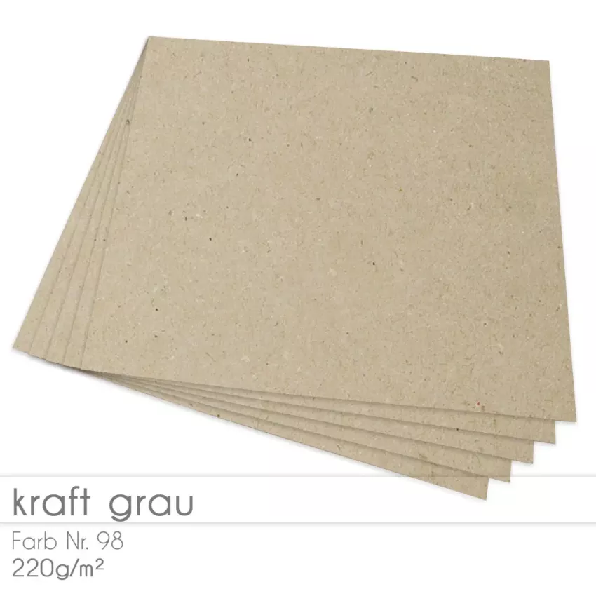 Cardstock "Recycling" 12"x12" 220g/m² (30,5 x 30,5cm) in kraft grau