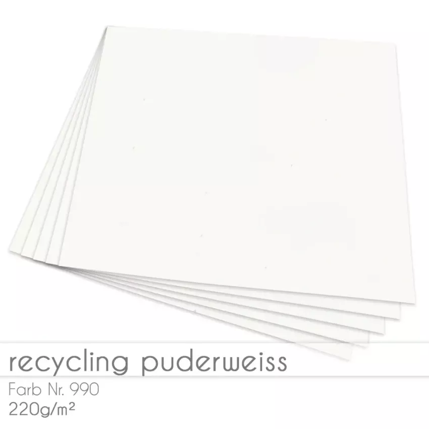 Cardstock "Recycling" 12"x12" 220g/m² (30,5 x 30,5cm) in puderweiss