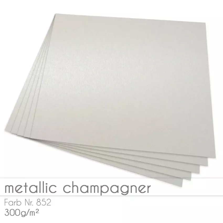 Cardstock "Metallic" 12"x12" 300g/m² (30,5 x 30,5cm) in metallic champagner