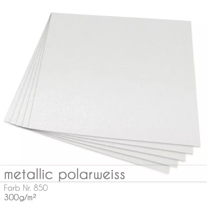 Cardstock "Metallic" 12"x12" 300g/m² (30,5 x 30,5cm) in metallic polarweiss