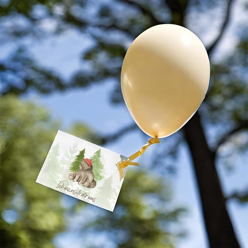 Luftballonkarten "Bär" | Ballonkarte | Taufe | Geburtstag | Hochzeit | Geschenkidee