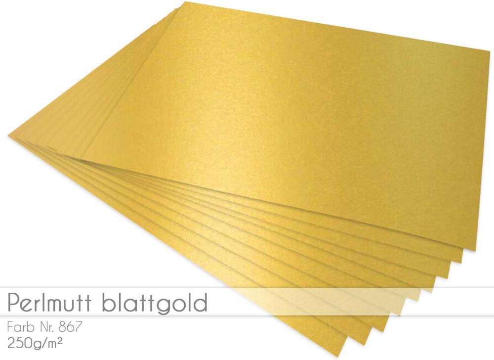 Scrapbooking-/ Bastelpapier 250g/m² DIN A3 in perlmutt blattgold