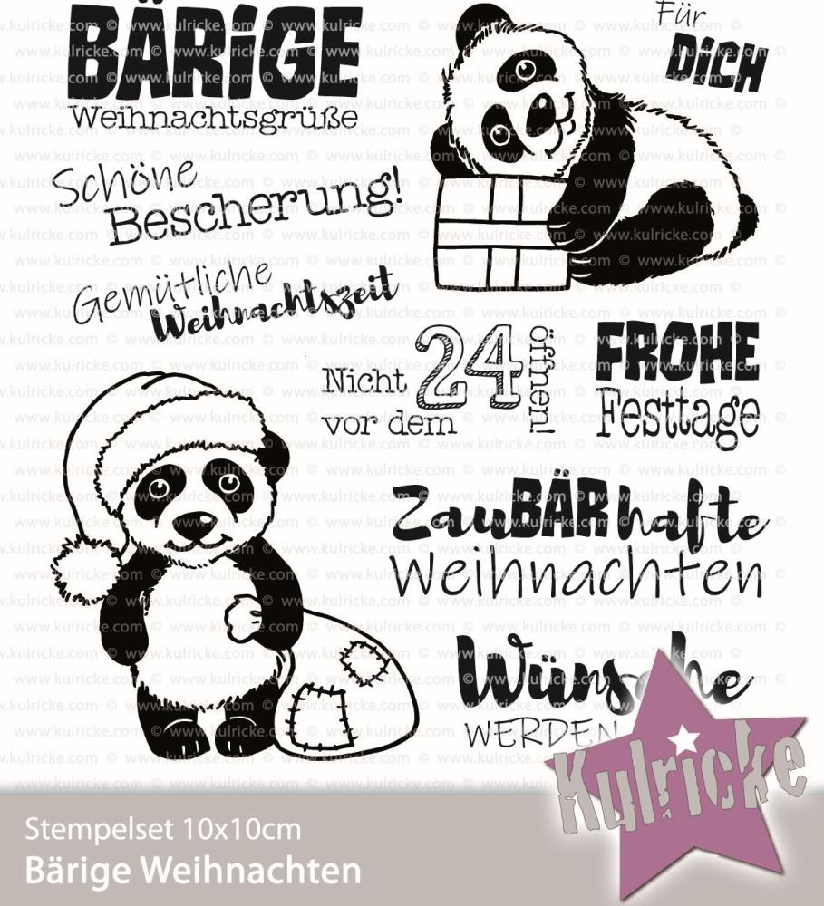 Kulricke Stempelset "Bärige Weihnachtsgrüße" Clear Stamp Motiv-Stempel