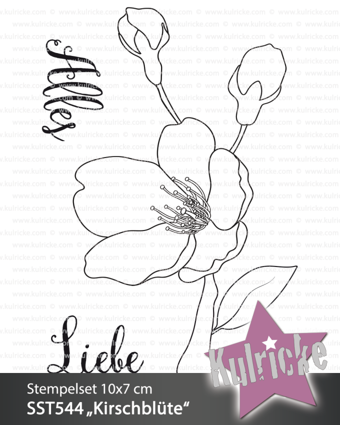 Kulricke Stempelset "Kirschblüte" Clear Stamp Motiv-Stempel