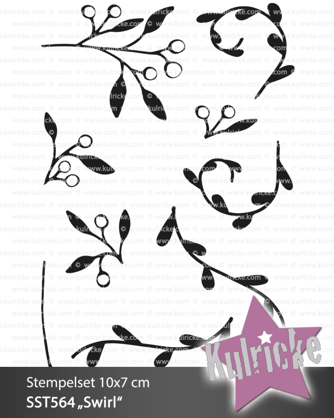 Kulricke Stempelset "Swirl" Clear Stamp Motiv-Stempel