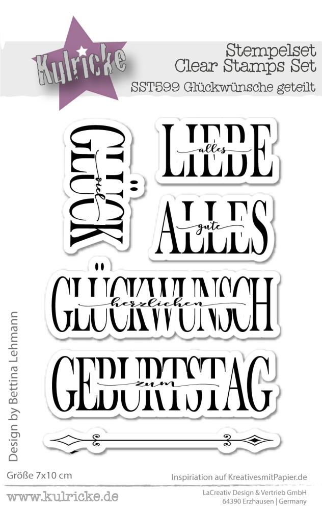 Kulricke Stempelset "Glückwünsche geteilt" Clear Stamp Motiv-Stempel