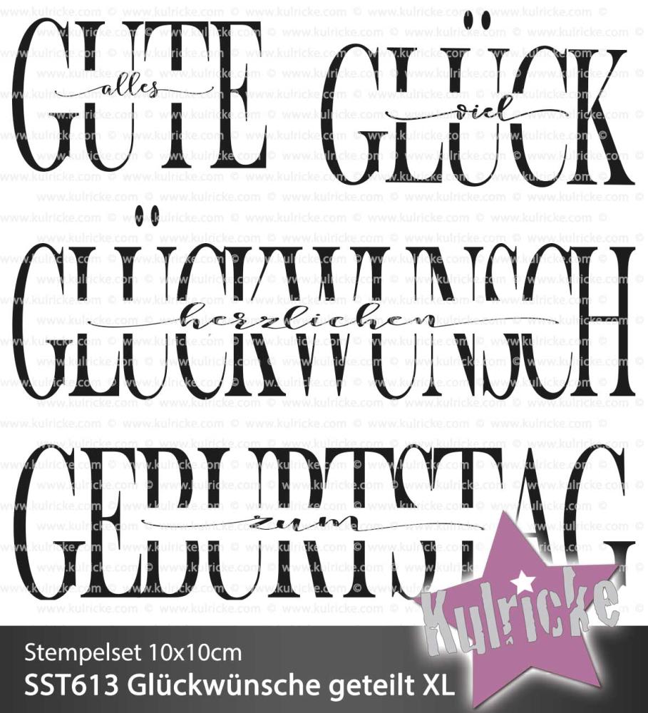 Kulricke Stempel "Geteilte Glückwünsche XL" Clear Stamp Motiv-Stempel