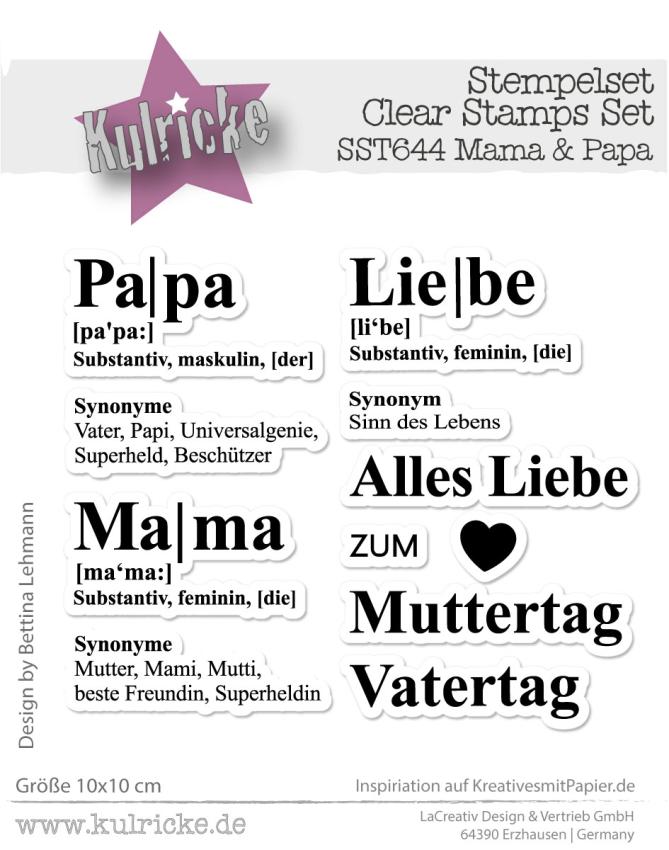 Kulricke Stempel "Mama & Papa" Clear Stamp