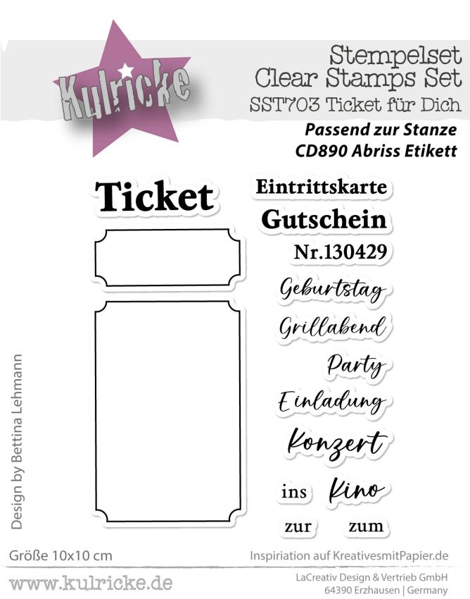 Kulricke Stempel "Ticket für Dich" Clear Stamp