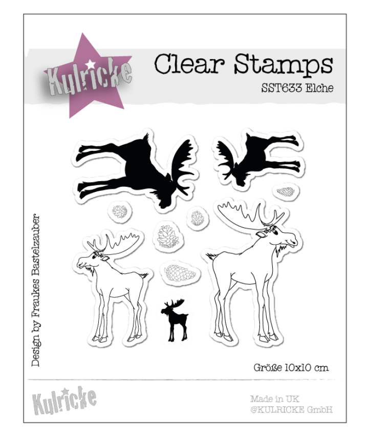 Kulricke Stempel "Elche" Clear Stamp Motiv-Stempel