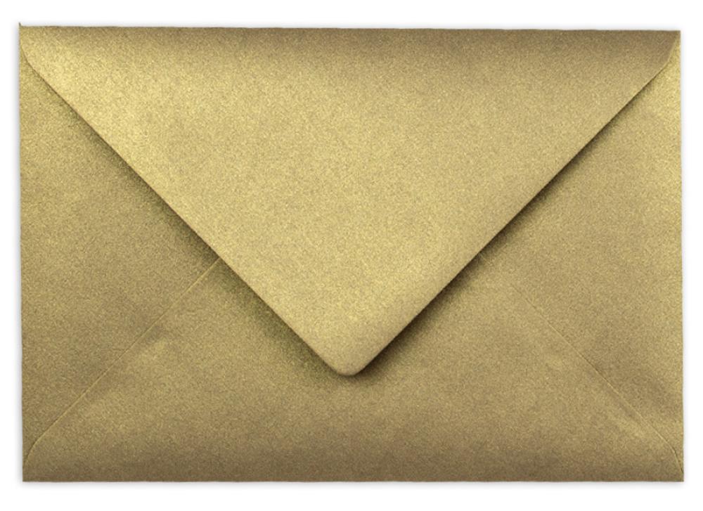 Briefumschläge - Briefhüllen in metallic-coffee, DIN A5 125g/m² oF, Nassklebung