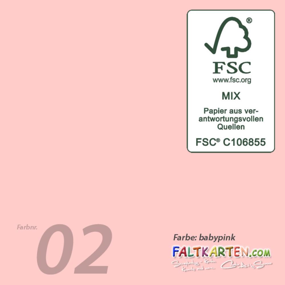 Trippelkarte - Leporello 240g/m² DIN A6 3-Fach in babypink