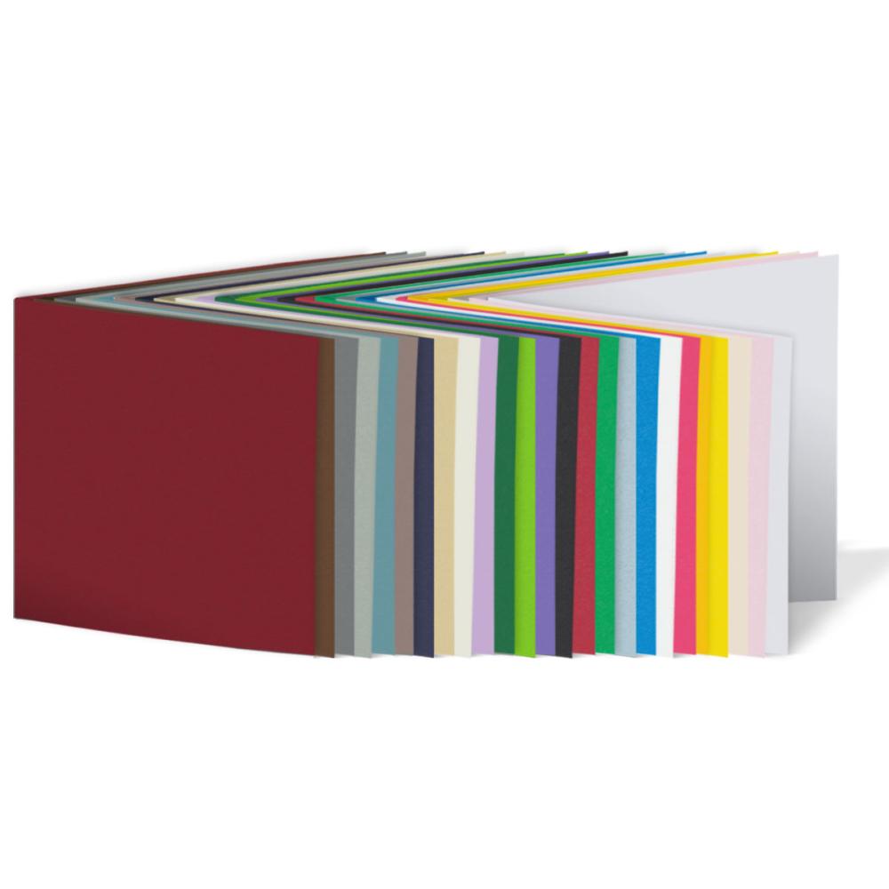 Sortiment "25 Farben Premium " 25x Faltkarten in 25 Farben Format 15x15cm - farbig sortiert