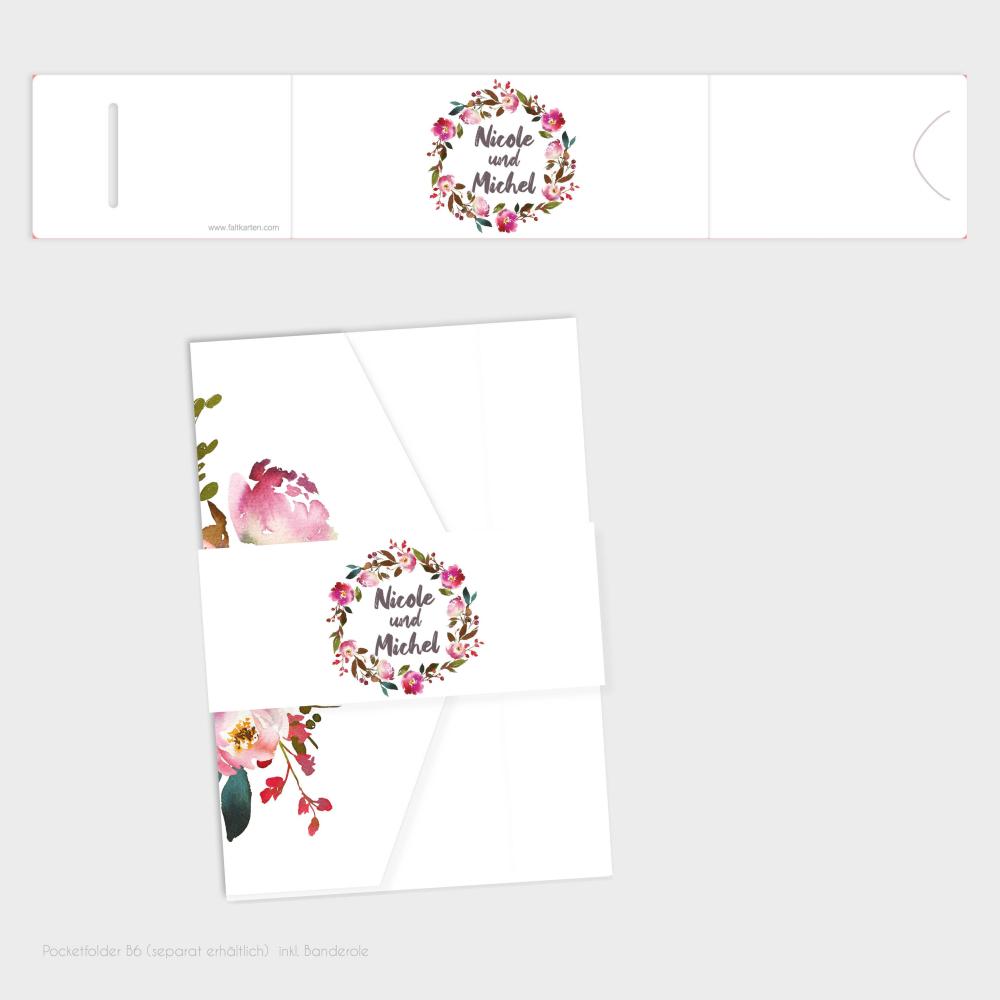 Banderole "Pink Bunch" zu DIN B6 Pocketfolder