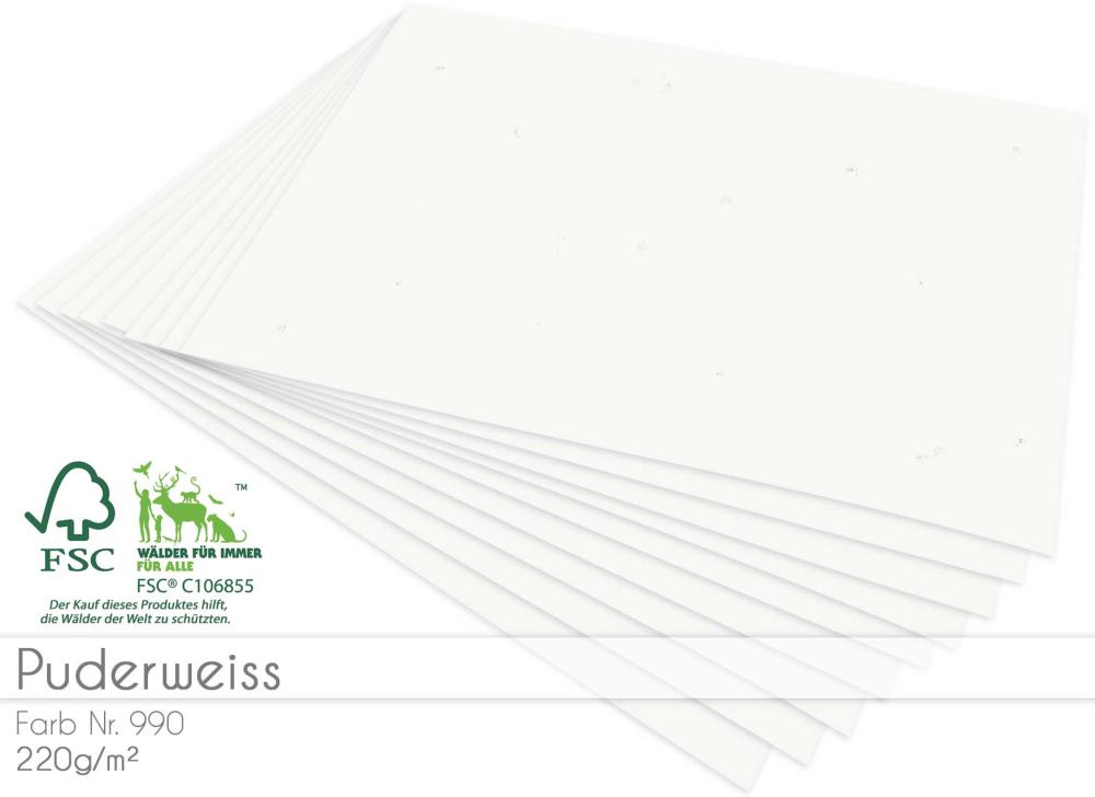 Cardstock "Recycling" - Bastelpapier 220g/m² DIN A4 in puderweiss