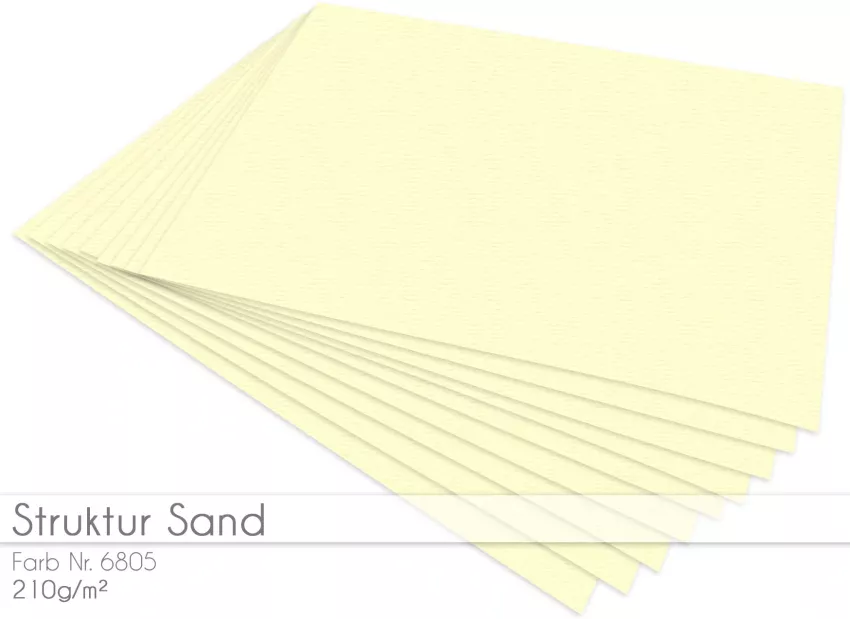 Scrapbooking-/ Bastelpapier 210g/m² DIN A3 in struktur sand