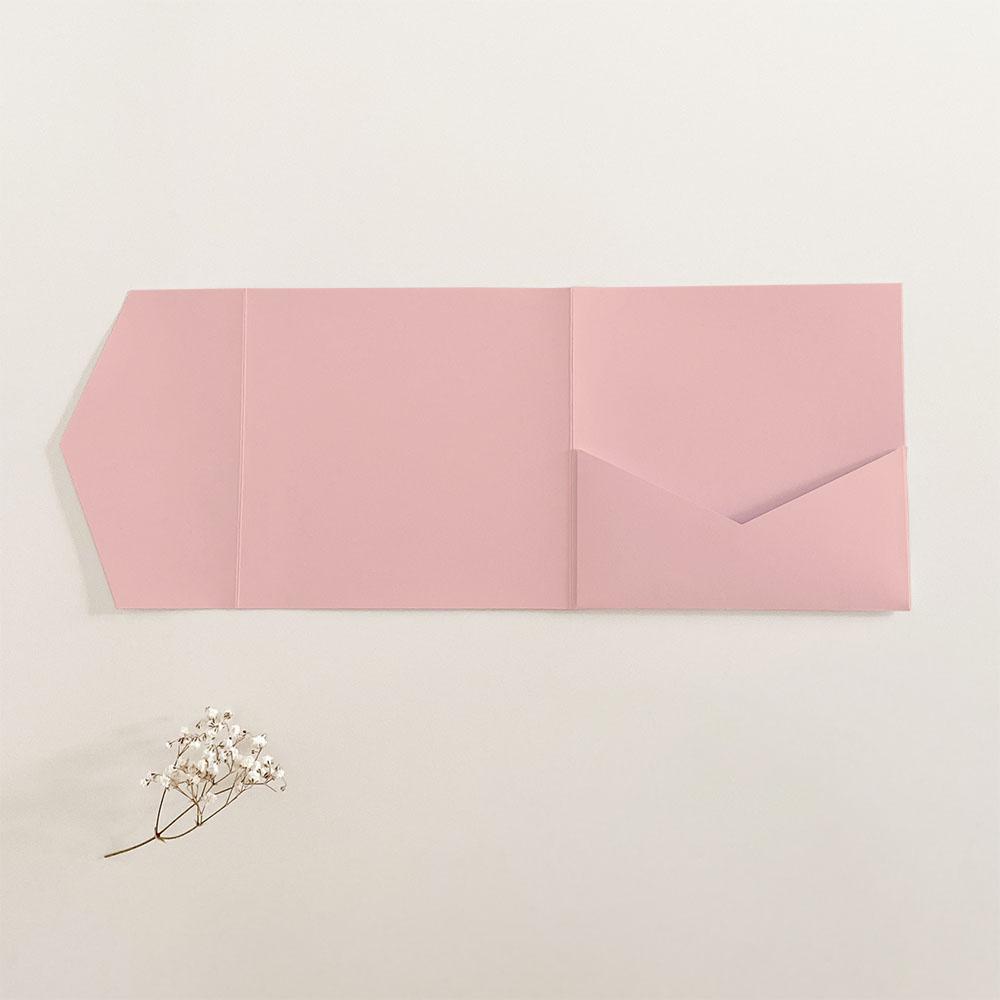 Pocketfold-Karte Quadrat (15x15) Premium-Karton "Babypink" Exklusiv Line