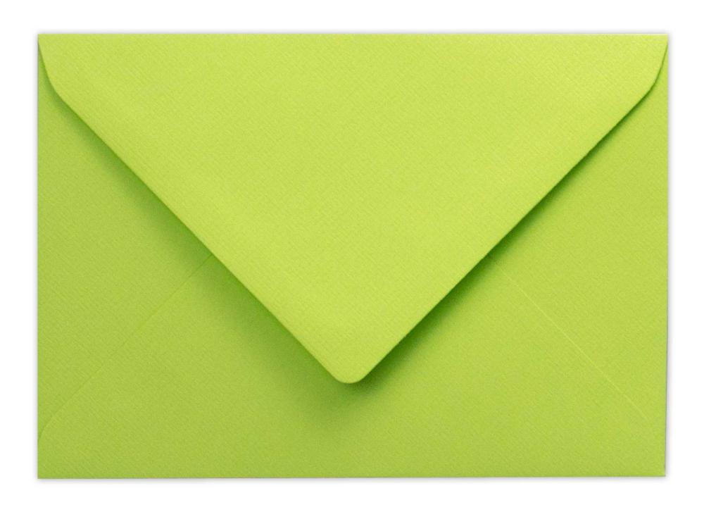 Briefumschläge - Briefhüllen in struktur limette, DIN B6 105g/m² oF, Nassklebung