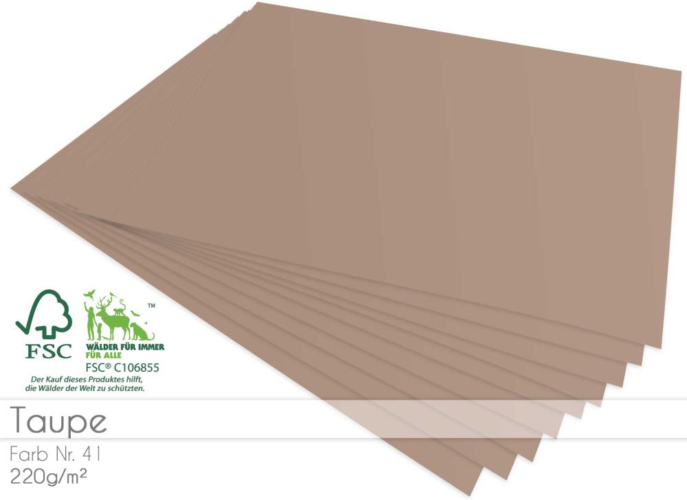 Cardstock "Premium" - Bastelpapier 220g/m² DIN A4 in taupe