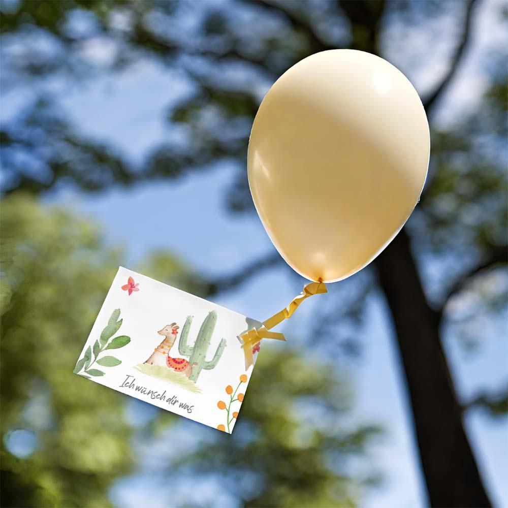 Luftballonkarten "Lama 1" | Ballonkarte | Taufe | Geburtstag | Hochzeit | Geschenkidee