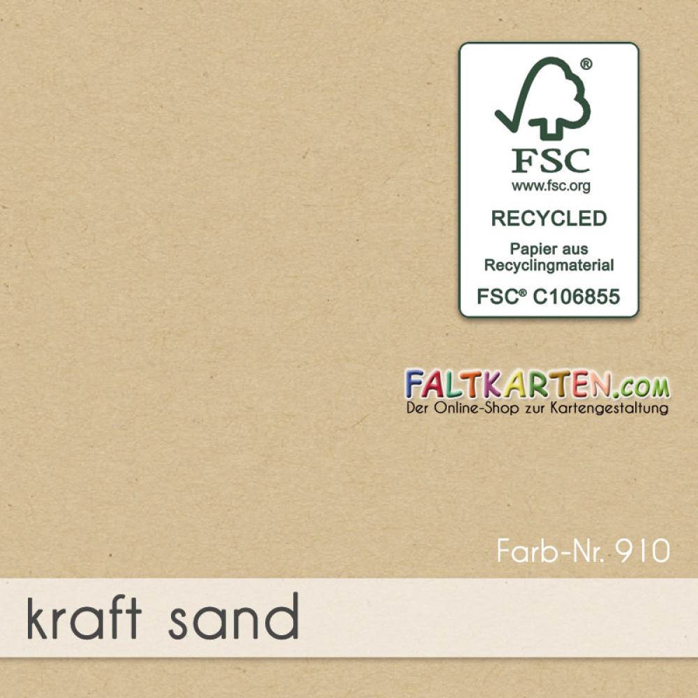 Passepartoutkarte rechteck 3-Fach DIN B6 in kraft sand